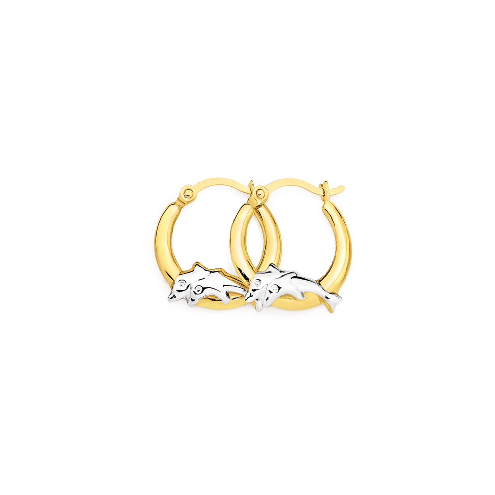 14K Gold Sapphire & Diamond Dolphin Stud Earrings – Sabrina Design